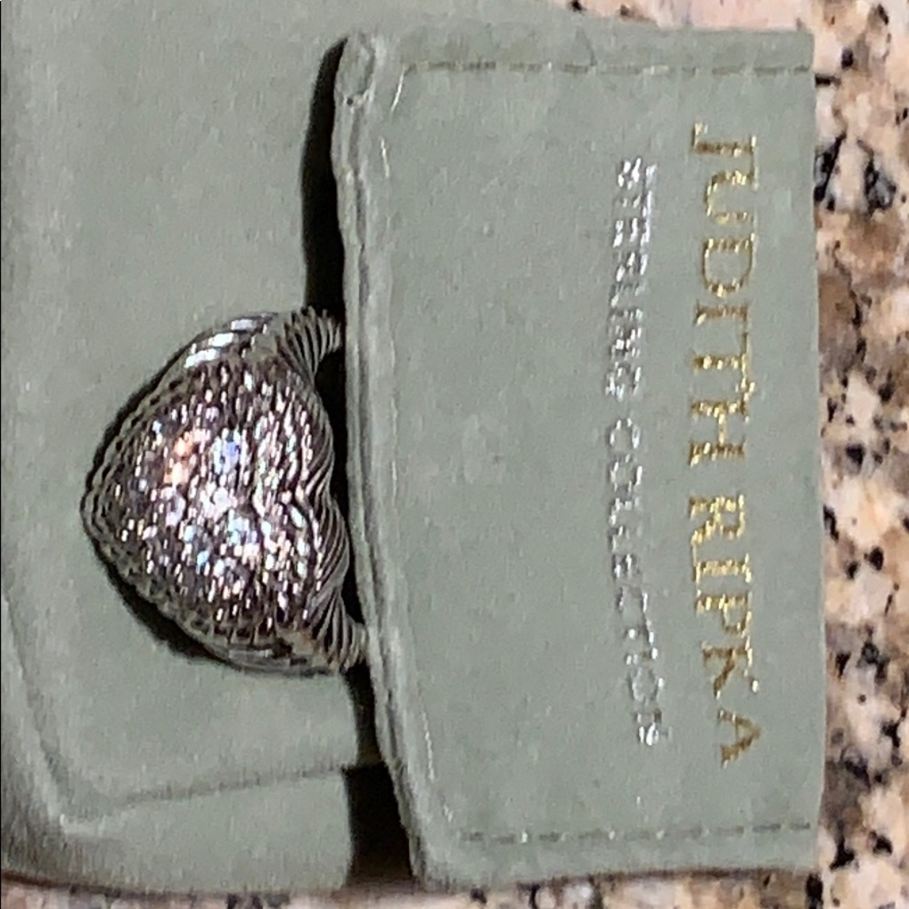Judith Ripka classic sterling heart ring. Size 5